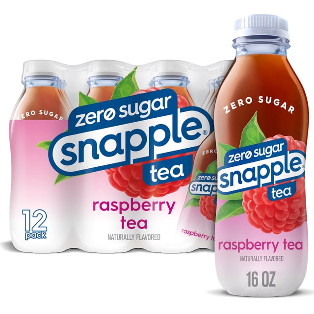 Snapple Raspberry Snapple Zero Sugar Raspberry Tea, Low Calorie, 16 fl oz, 12 Bottles ...