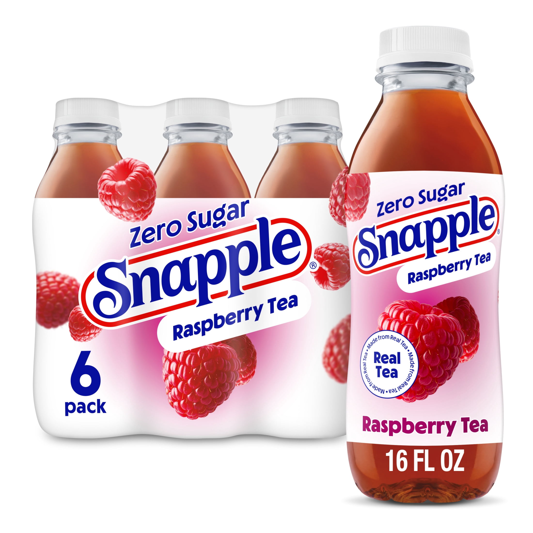 Snapple Zero Sugar, Sweet Raspberry Iced Tea, Low Calorie, 16 fl