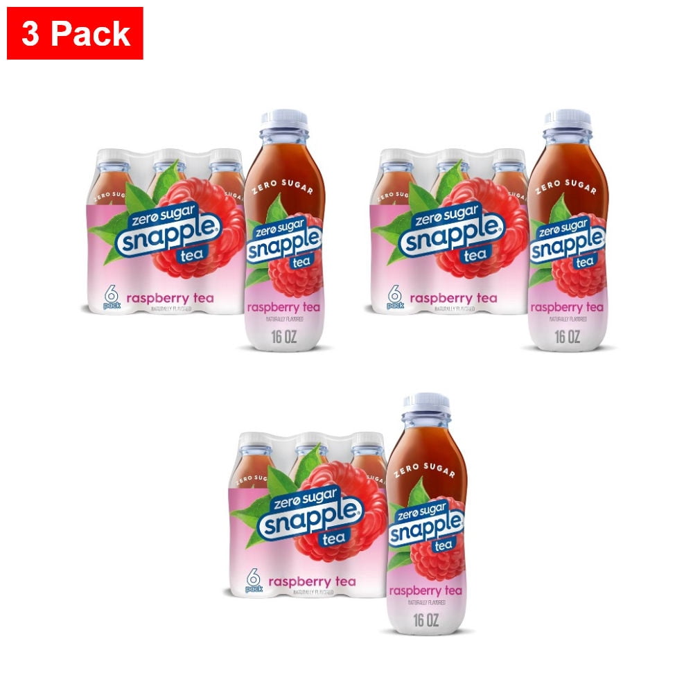 Snapple Raspberry Snapple Zero Sugar Raspberry Tea - 6pk/16 fl oz Bottles - Walmart.com