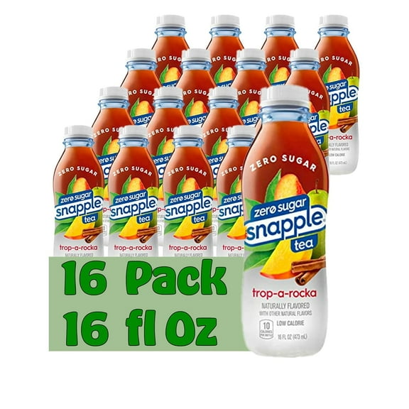 Snapple Zero Sugar Trop-a-Rocka All Natural Fruit Juice Drink, 16 fl oz Plastic Bottles, 16-Pack