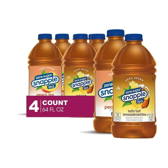 Snapple ZERO Collection All Natural Fruit Juice Drink,Gluten Free 64 fl oz Plastic Bottles, 4-Pack