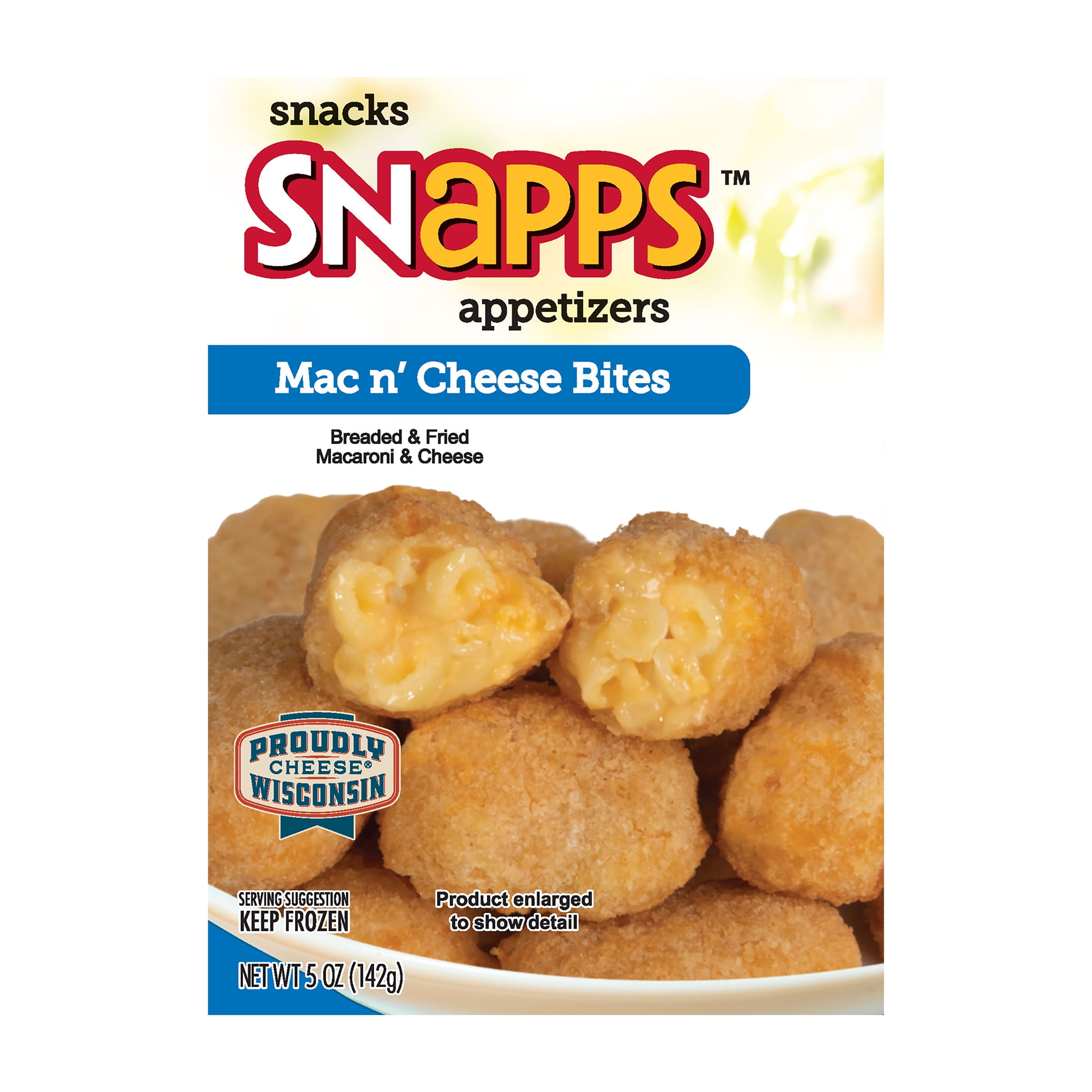 Snapps Frozen Appetizers Breaded & Fried Macaroni & Cheese Bites, 5 oz