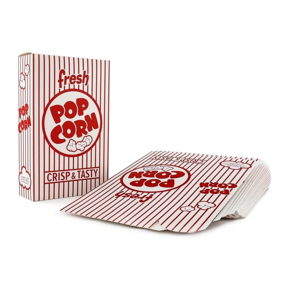 Snappy 3J Red & White Close Top Popcorn Boxes, 1.25 Oz, 100 Count