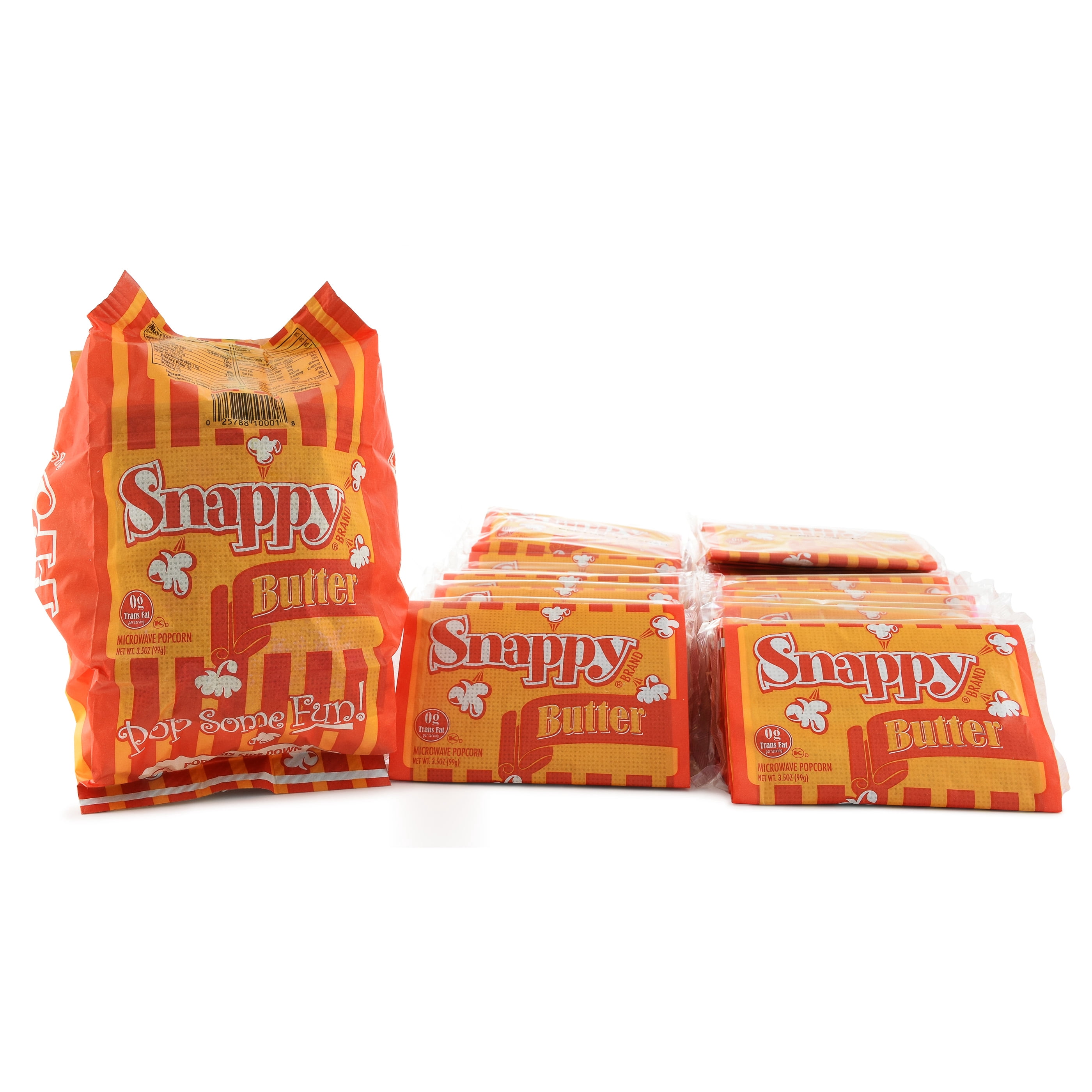 Snappy Butter Microwave Popcorn, 3.5 oz Bags, 48 Count, Non-GMO, Whole Grain