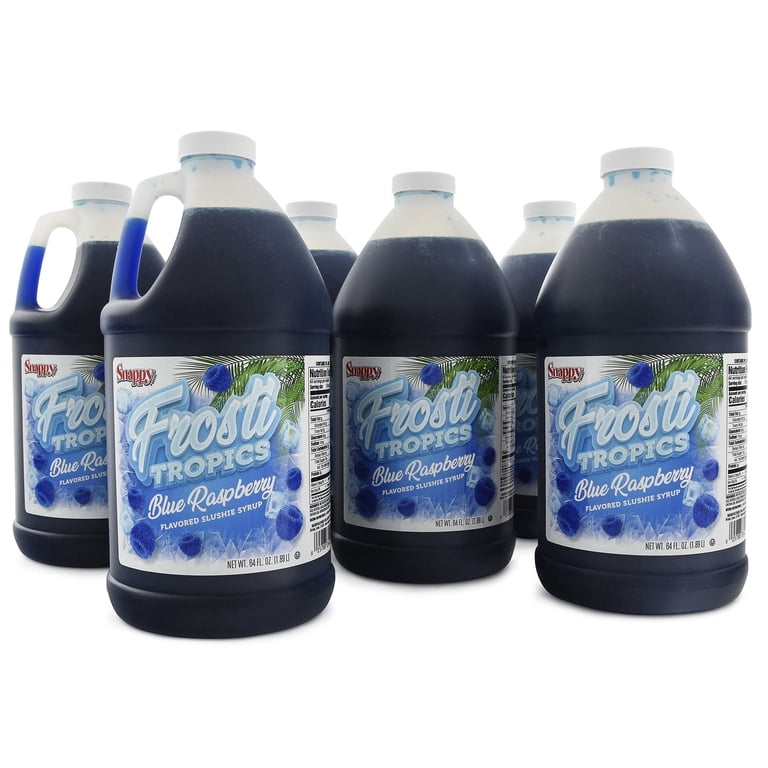 Snappy Frosti Tropics Blue Raspberry Slushie Syrup, 6 Pack of 1/2