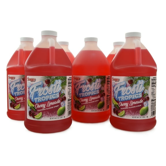 Snappy Frosti Tropics Cherry Limeade Slush Mix, 1/2 Gallon, 6 Pack