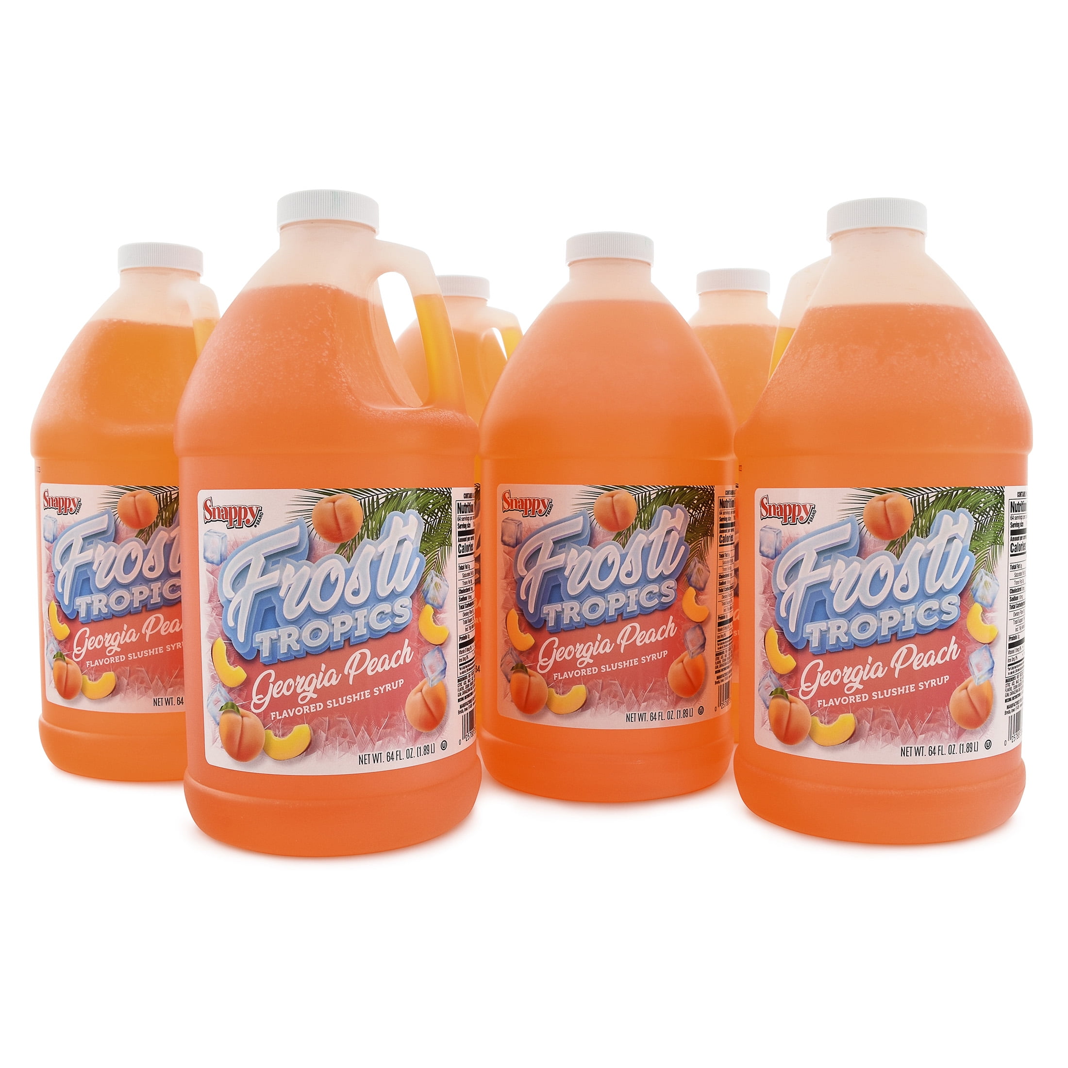 Snappy Frosti Tropics Georgia Peach Slush Mix, 1/2 Gallon, 6 Pack