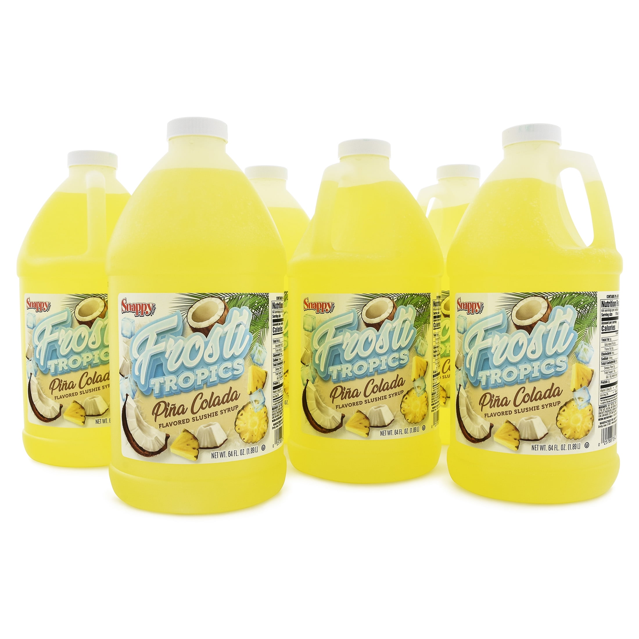 Snappy Frosti Tropics Pina Colada Slush Mix, 1/2 Gallon, 6 Pack
