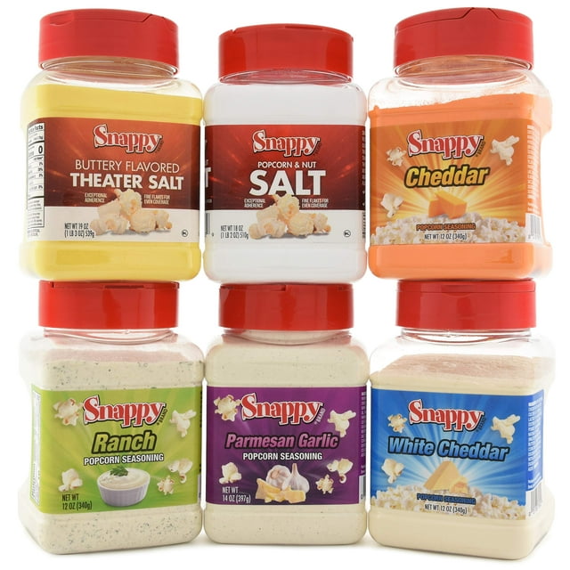 Snappy Popcorn MQH2 Seasoning and Popcorn Salt Variety Pack, Theater ...