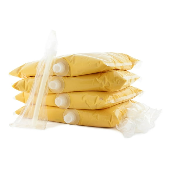 Snappy Ricos Nacho Cheese Sauce Bags, Movie Theater Nacho Sauce for Nacho Cheese Dispenser, 140 Oz Bags, Pack of 4, includes disposable dispenser tubes