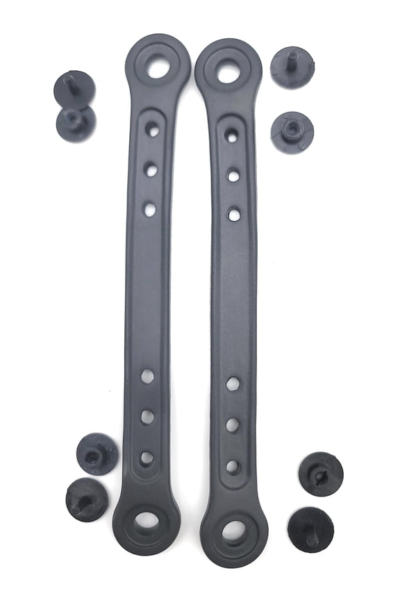 Kid Size Replacement Straps for Clogs also built in Charm Holder and Bonus Rivets (7 3/4 inches black, black)