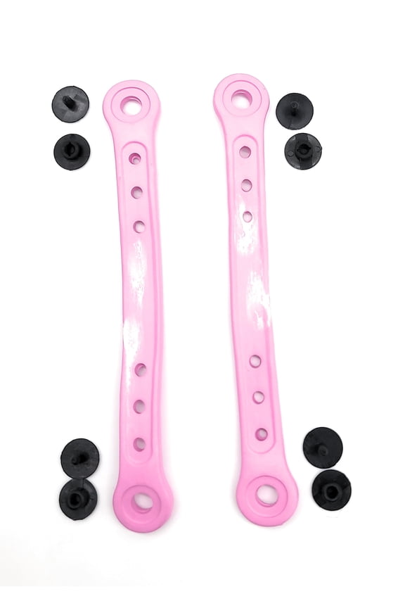 Kid Size Replacement Straps for Clogs also built in Charm Holder and Bonus Rivets (7 3/4 inches pink/white, pink/white)