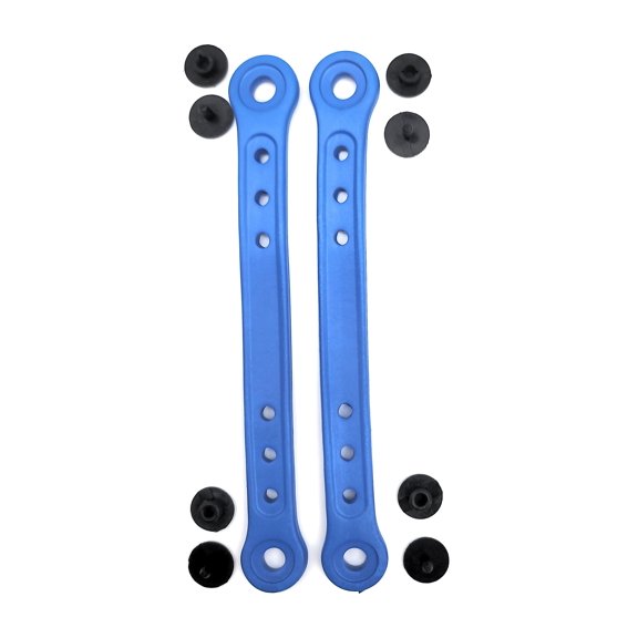 Snappy Shoe Rivets Kid Size Replacement Straps for Clogs also built in Charm Holder and Bonus Rivets (7.5 inches blue, blue)