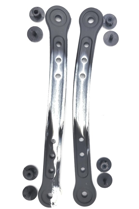 Kid Size Replacement Straps for Clogs also built in Charm Holder and Bonus Rivets (black/white, 7 inches)