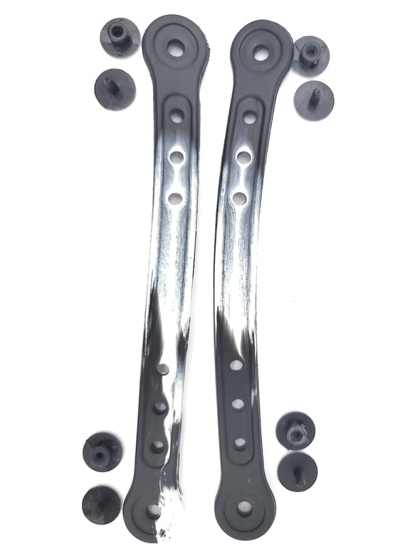 Kid Size Replacement Straps for Clogs also built in Charm Holder and Bonus Rivets (black/white, 7 inches)