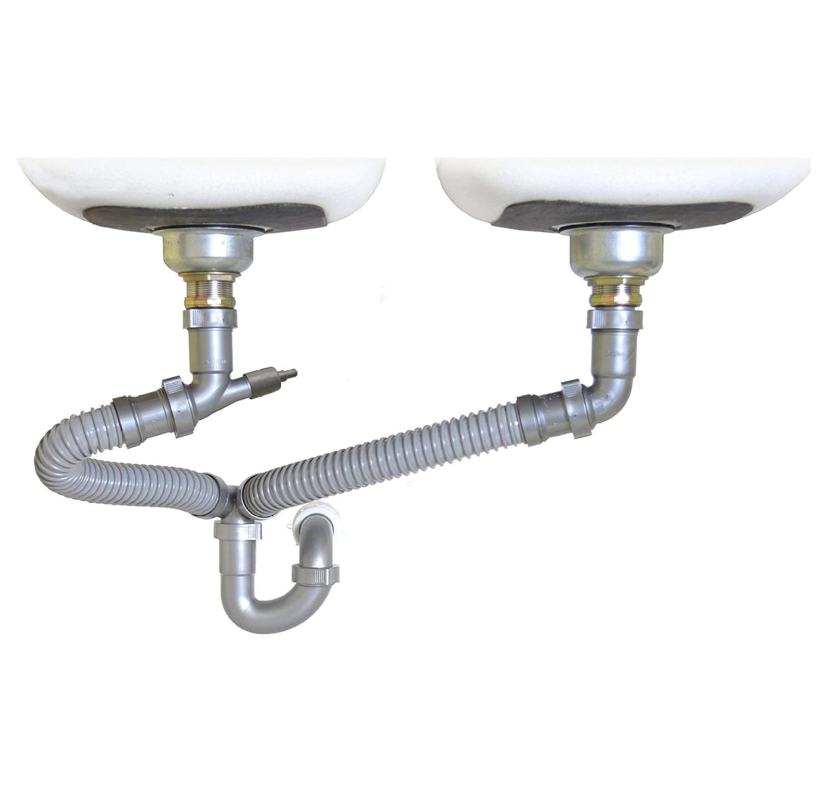 Snappy Trap 1 1/2" All-In-One-Drain Kit for Double Bowl Kitchen Sinks