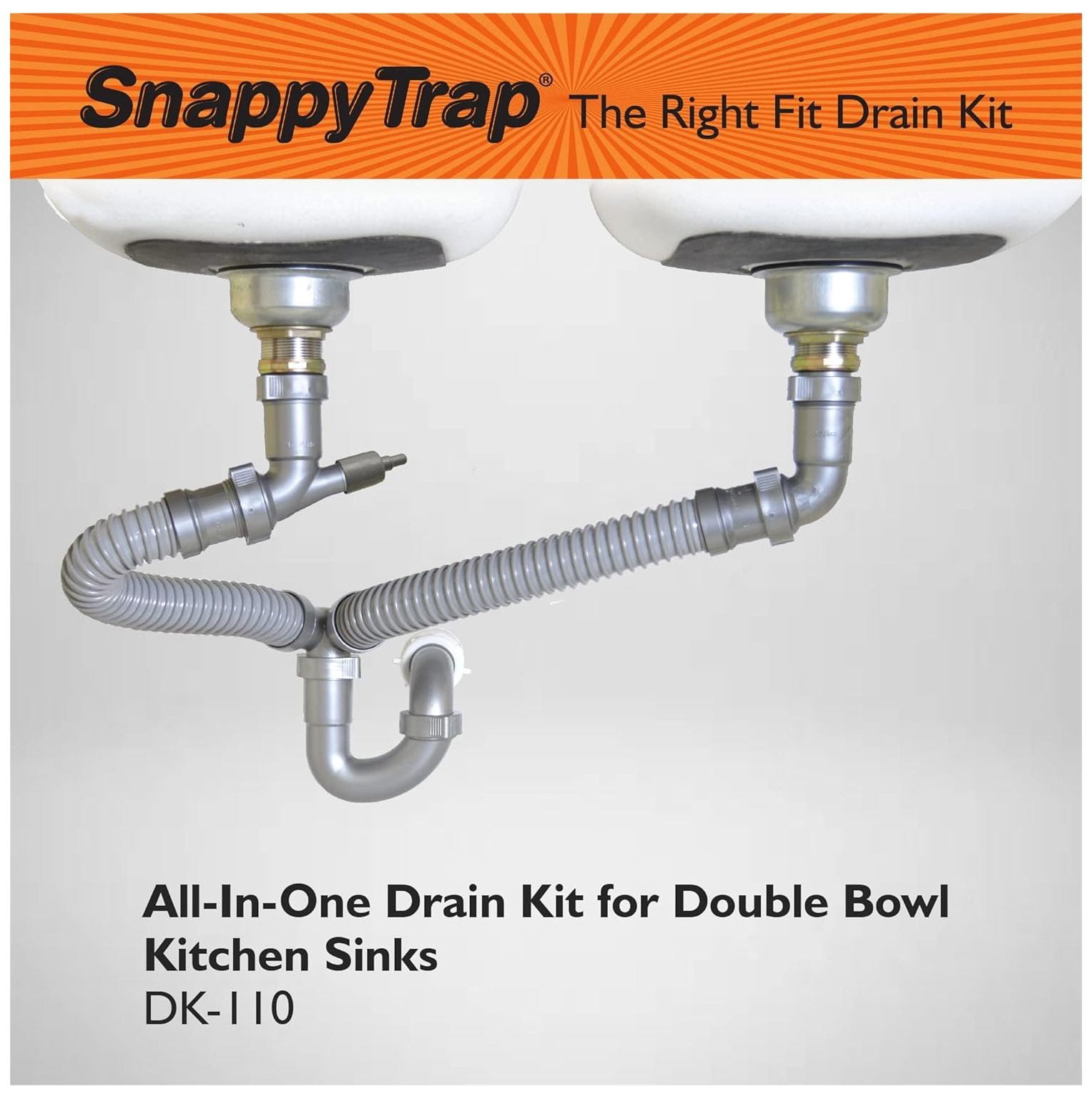 Snappy Trap 1 1/2" AllInOneDrain Kit for Double Bowl Kitchen Sinks