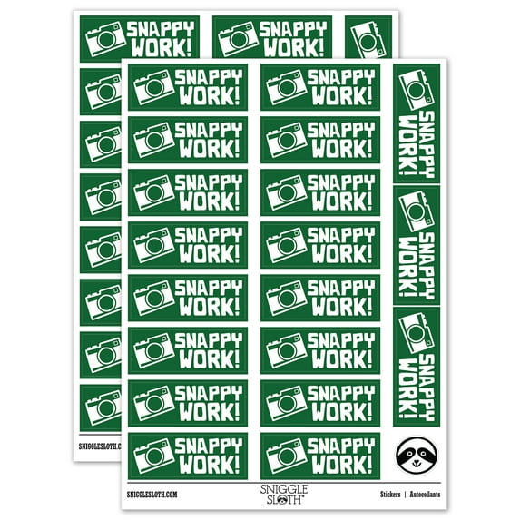 Snappy Work Camera Teacher Student School Sticker Set - Dark Green - Gloss Finish - 2.00" Large