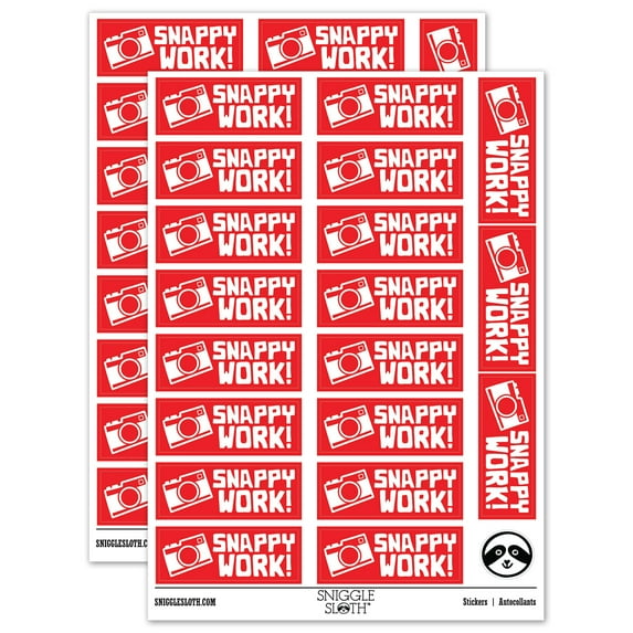Snappy Work Camera Teacher Student School Sticker Set - Red - Matte Finish - 2.00" Large