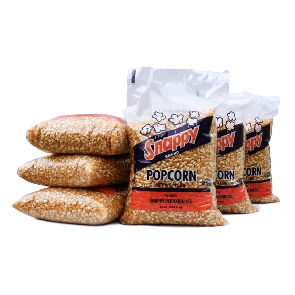 Snappy Yellow Popcorn Kernels for Popcorn Machines, Air Poppers and Stovetop, Non-GMO Whole Grain, 4 lb Bags, 6 Count