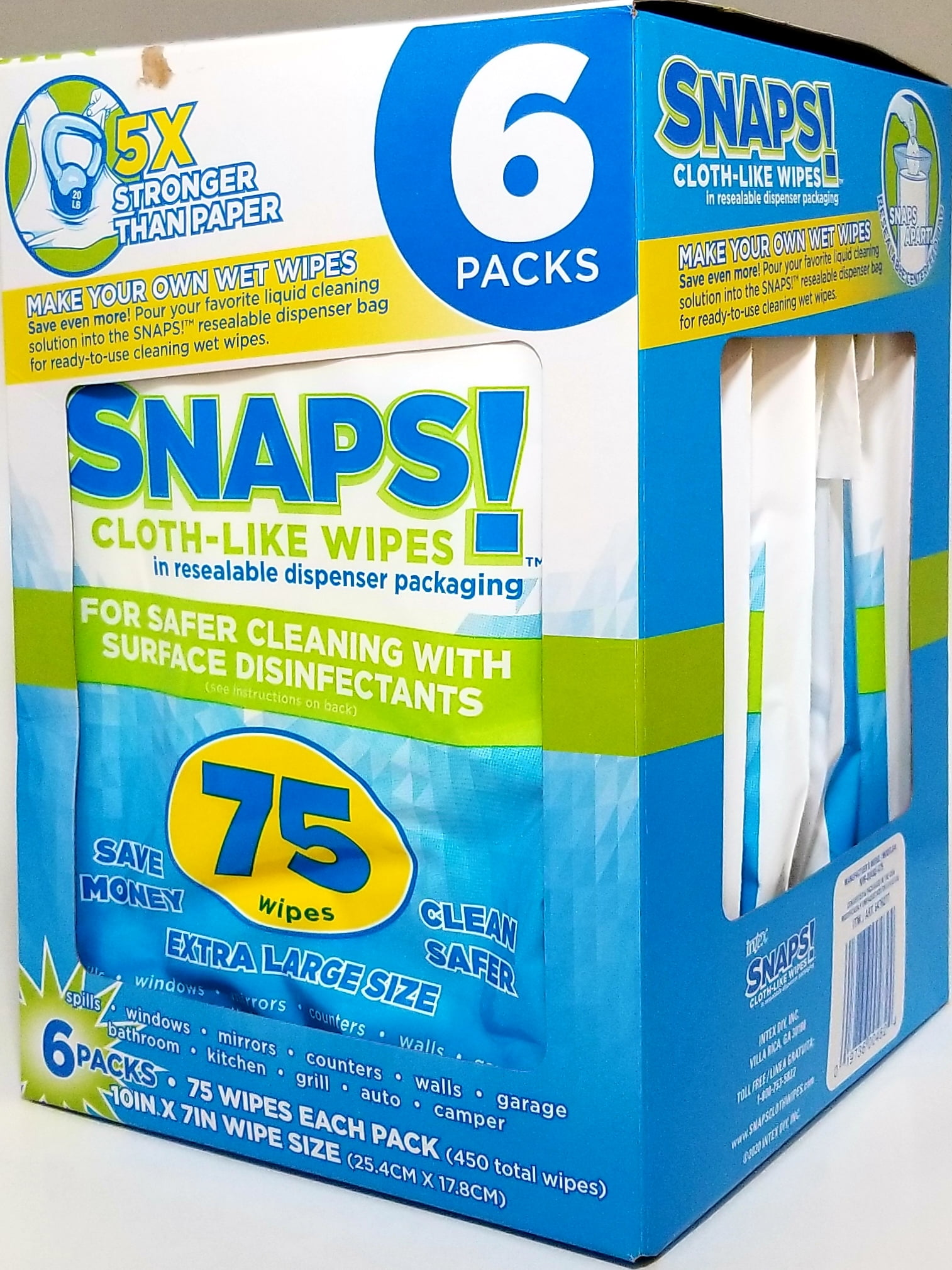 Snaps! ClothLike Wipes. Make your own wet wipes. 75 wipes per bag
