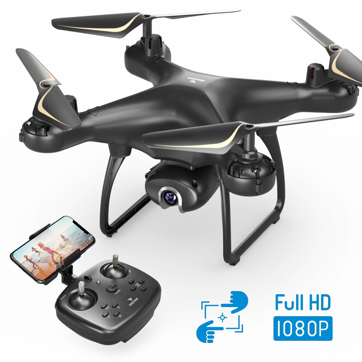 Snaptain Drone SP650 Wifi FPV Drone with 1080P HD Camera, Video Drone with  Gesture Control, RC Quadcopter for Beginners, Black