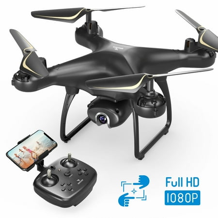 Snaptain Drone SP650 Wifi FPV Drone with 1080P HD Camera, Video Drone with Gesture Control, RC Quadcopter for Beginners, Black