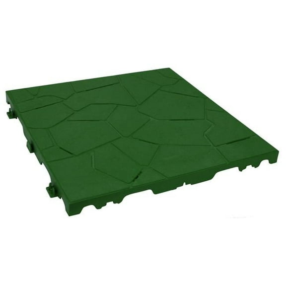 Snaptile Pack of 12 Green 15In x 15In Interlocking Floor Tile