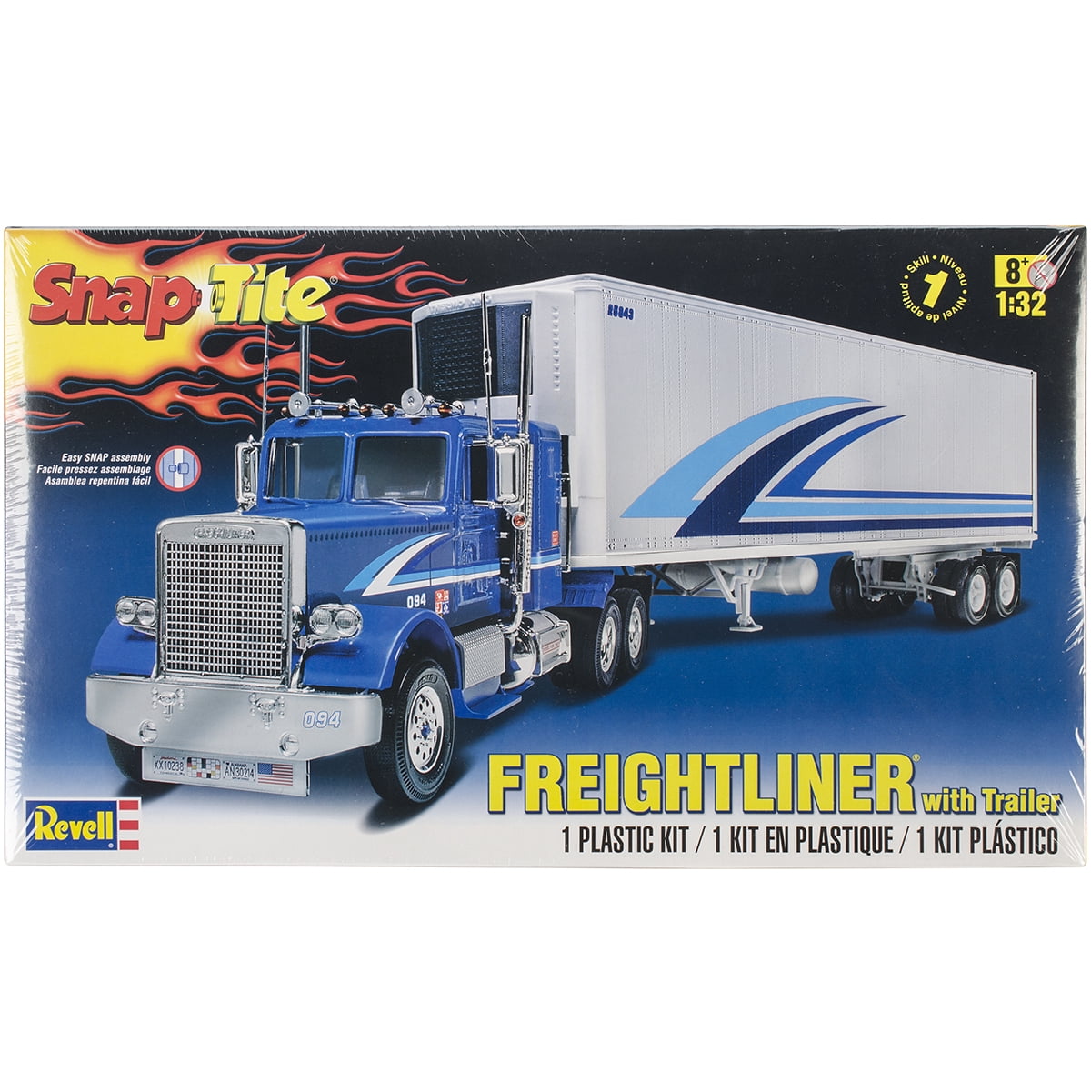 SnapTite Plastic Model Kit-Freightliner &amp; Trailer 1:32, Pk 1, Revell