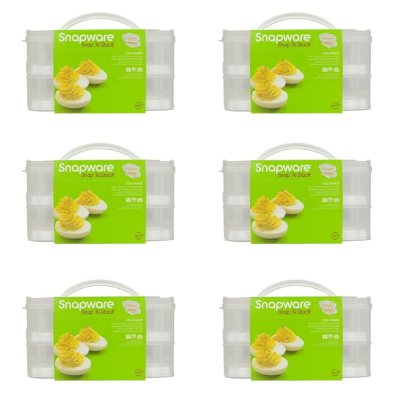 Snapware 2-Layer Snap N Stack Plastic Food Storage w/ Egg Holder Trays (6-Pack)