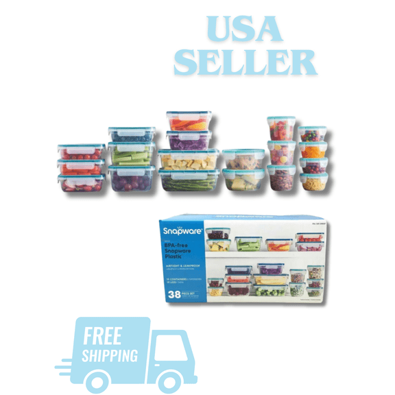 Snapware 38-Piece Plastic Food Storage Set BPA-Free Airtight Leakproof Lids