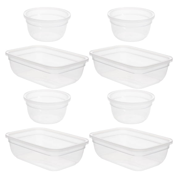 Snapware (4) 8602R 3-Cup & (4) 7202R 1.2-Cup Total Solutions Plastic Food Storage - Made in USA