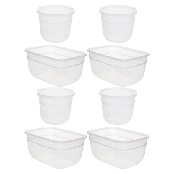 Snapware (4) 8602R 3-Cup & (4) 7202R-D 2-Cup Total Solutions Plastic Food Storage - Made in USA