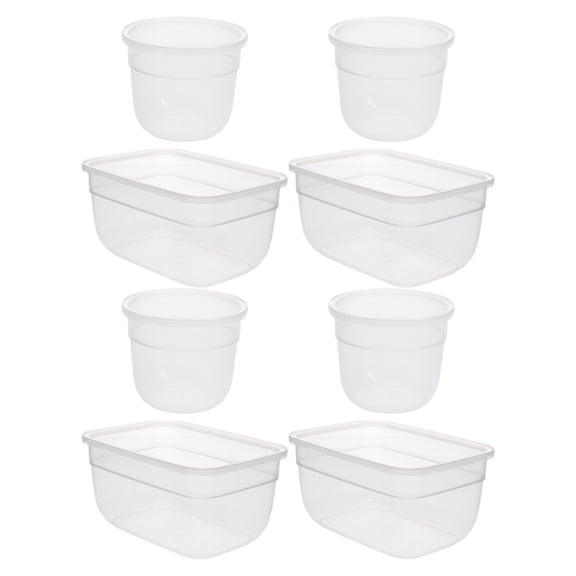 Snapware (4) 8602R 3-Cup & (4) 7202R-D 2-Cup Total Solutions Plastic Food Storage