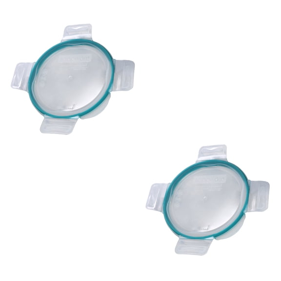 Snapware 4-Cup Clear Total Solutions BPA-Free Plastic Food Storage Lid with Teal Gasket (2-Pack)