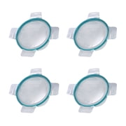 Snapware 7201R-PC 4-Cup Clear Total Solutions BPA-Free Plastic Food Storage Lid with Teal Gasket 4-Pack