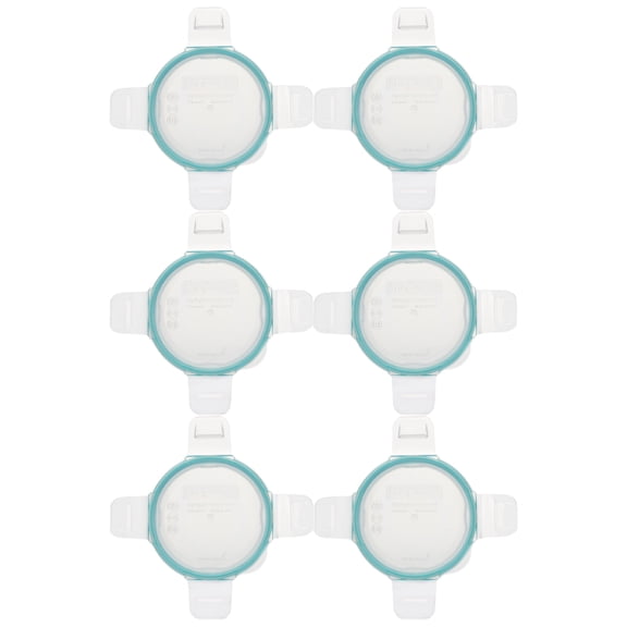 Snapware 7202R 1-Cup Clear Total Solutions Lid w/ Teal Blue Gasket (6-Pack)