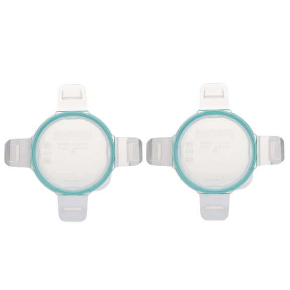 Snapware 7202R 1-Cup Clear Total Solutions Lids with Teal Blue Gaskets (2-Pack)
