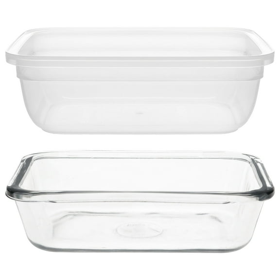 Snapware 8602 2-Cup Total Solutions Glass Dish and 8602R 3-Cup Total Solutions Plastic Food Storage - Made in USA