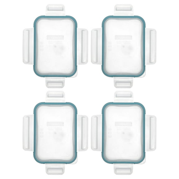 Snapware 8602-PC 2-Cup Clear Total Solutions BPA-Free Plastic Food Storage Lid with Juniper Green Gasket (4-Pack) - Made in the USA