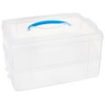 thumbnail image 1 of Snapware Snap 'N Stack Portable Storage Bin for Tools and Craft, 14.1 x 10.5-Inch Clear BPA-Free Container, Tool Box with Stackable Trays, Microwave, Freezer and Dishwasher Safe, 1 of 3