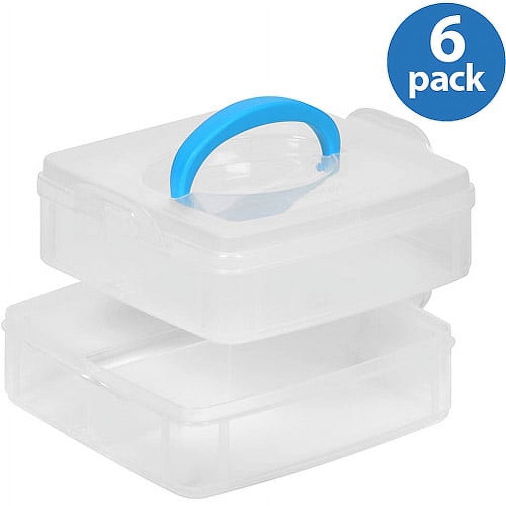 Snapware Snap 'N Stack Portable Storage Bin for Tools and Craft, 14.1 x  10.5-Inch Clear BPA-Free Container, Tool Box with Stackable Trays,  Microwave, Freezer and Dishwasher Safe