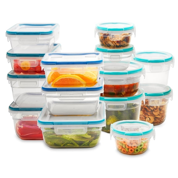 Snapware Total Solutions (14-Pack, Mixed Sizes) Plastic Food Storage Containers Set, Airtight & Leakproof Locking BPA-Free Lids, Freezer Dishwasher Microwave Safe