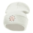 thumbnail image 1 of Snare Drum Embroidered 12 Inch Long Knitted Beanie - White OSFM, 1 of 5
