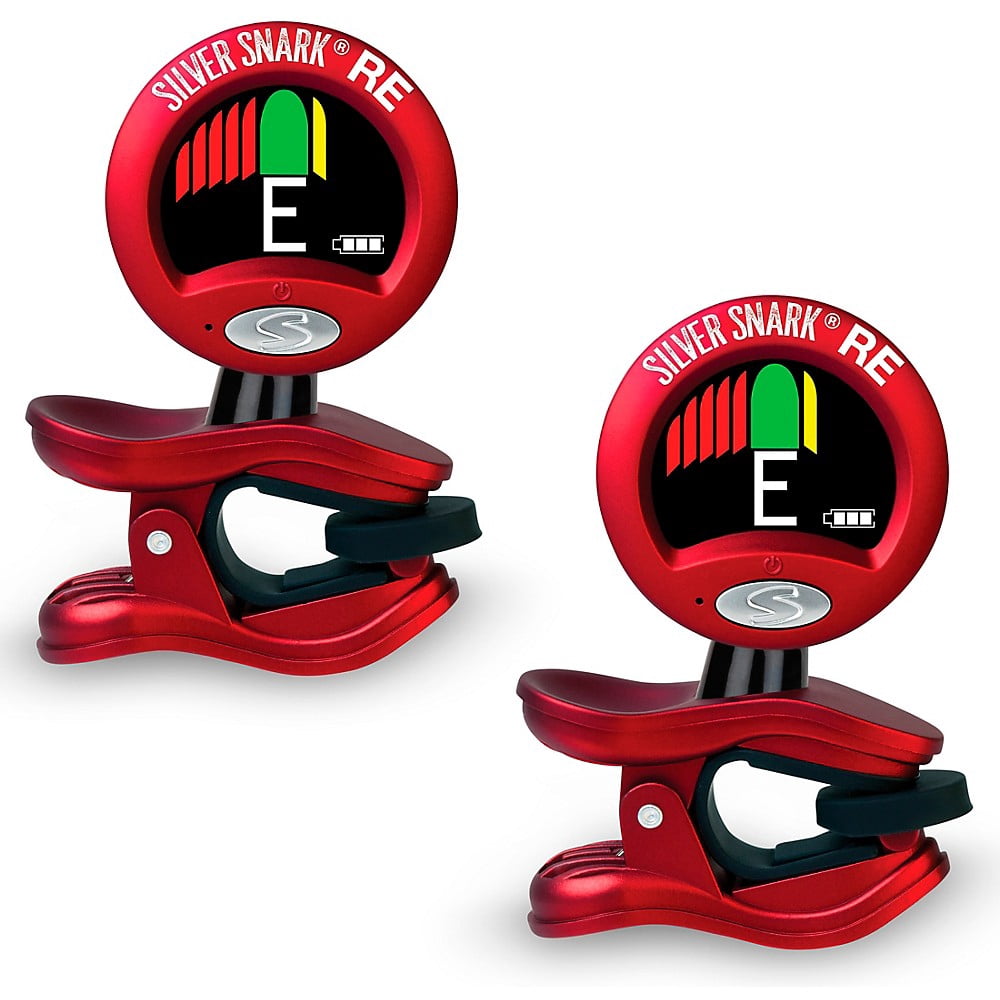 Rechargeable Snark Guitar Instrument Tuner Red Silver Clip On All SIL-RED 2 Pack RE