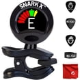 thumbnail image 1 of Snark SN-X Clip-on Chromatic Tuner for Guitar, Bass, Violin and All Stringed Instruments Bundle with 3x Mophead Guitar Picks, Cable Tie and Microfiber Cloth, 1 of 3