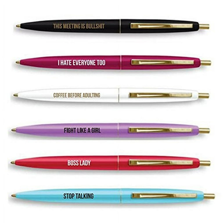 Snarky Boss Lady Pen Set in Brilliant Multicolor - Set of 6