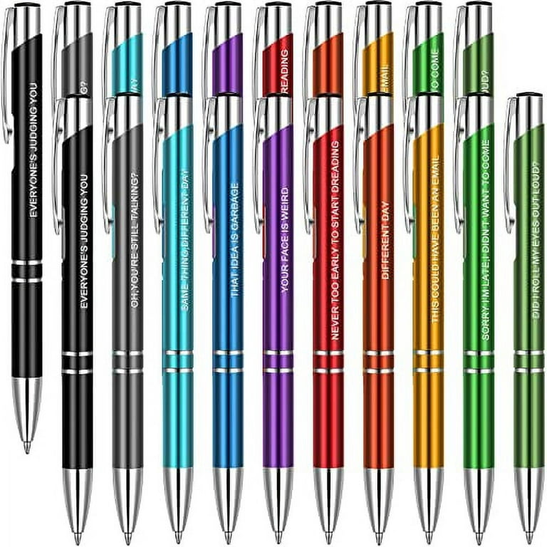 Tatuo Funny Pens Fun Office Pens Funny Complaining Quotes Pen Bling Bling  Ballpoint Pens Work Sucks Gel Ink Pen Metal Negative Black Pens for