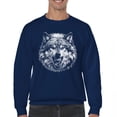 thumbnail image 1 of Snarling Wolf Portrait Sweatshirt Fierce Monochrome Predator Alpha Wilderness Wild Animal Art Nature Forest Crewneck, 1 of 7