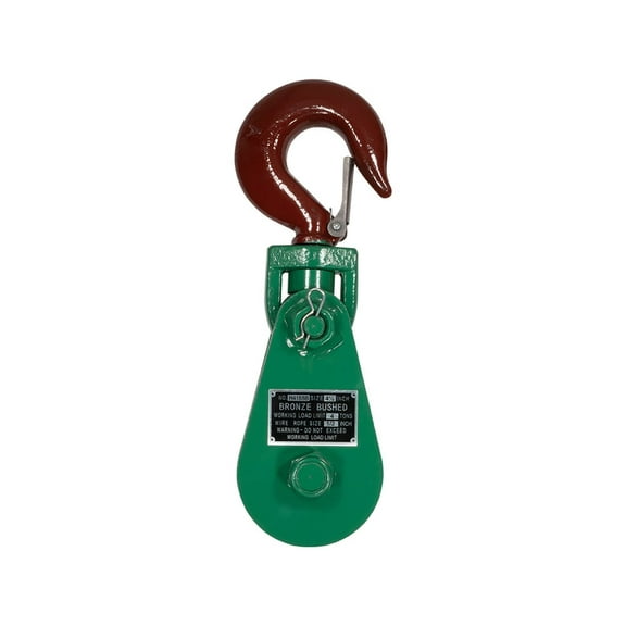 Snatch Block with Hook WLL 4 Ton 4 1/4" Sheave 1/2 Inch Wire Rope Wrecker Roll back Recovery